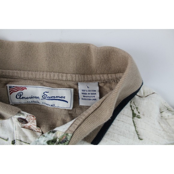 American Summer Clothing Co, Men's Fishing Polo Shirt, Size Large Casual EUC - Picture 3 of 5